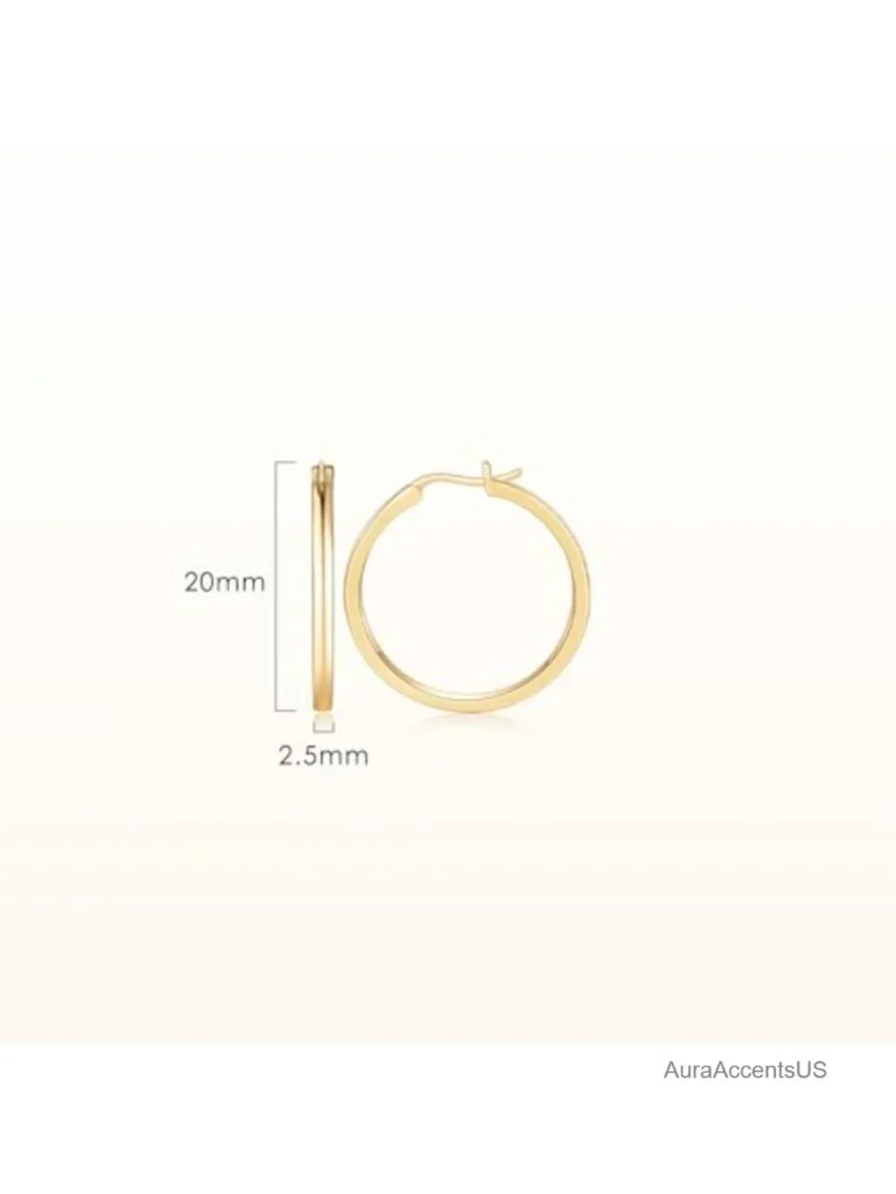 14K Gold Hoop Earrings Hypoallergenic Lightweight Huggie Hoops for Women